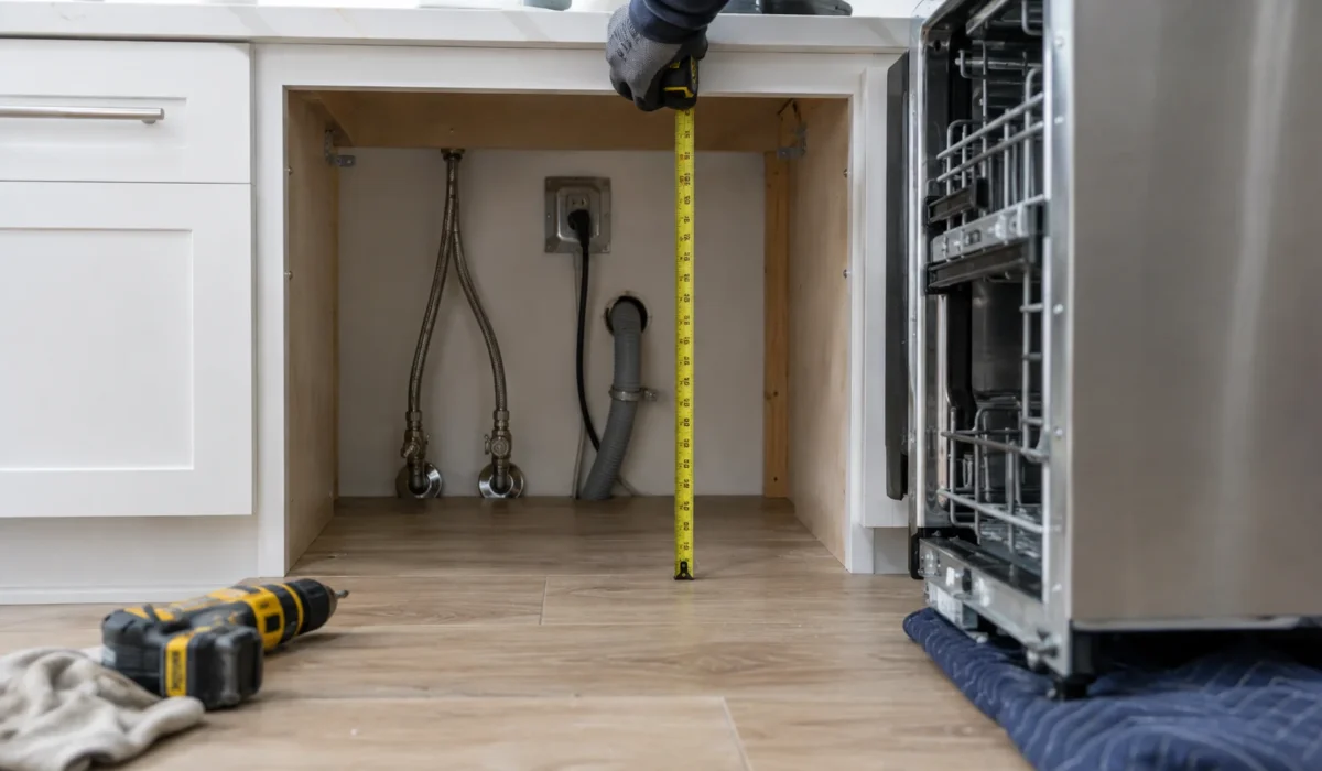 Best flooring for kitchen remodels: finished wood look waterproof LVP kitchen floor in a Northern Virginia home